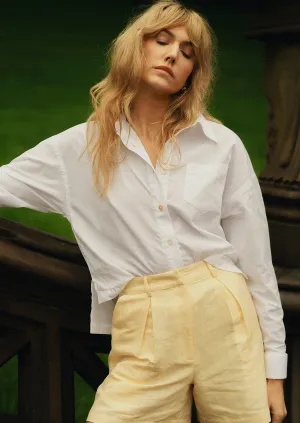 Light Stretch MASON'S DAUGHTER the French Cuff Boyfriend Shirt, White Poplin