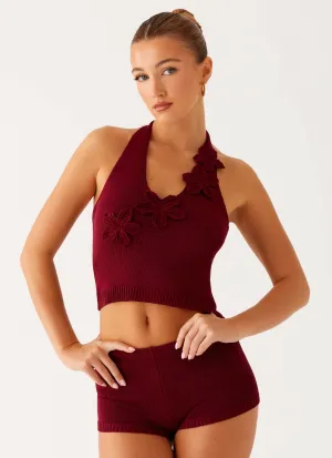 FlexFoamInserts Sporty Style Miffy Crochet Top - Maroon