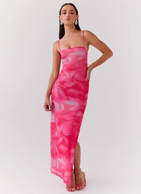 Smart Piece Life In Pink Maxi Dress - Abstract Bloom