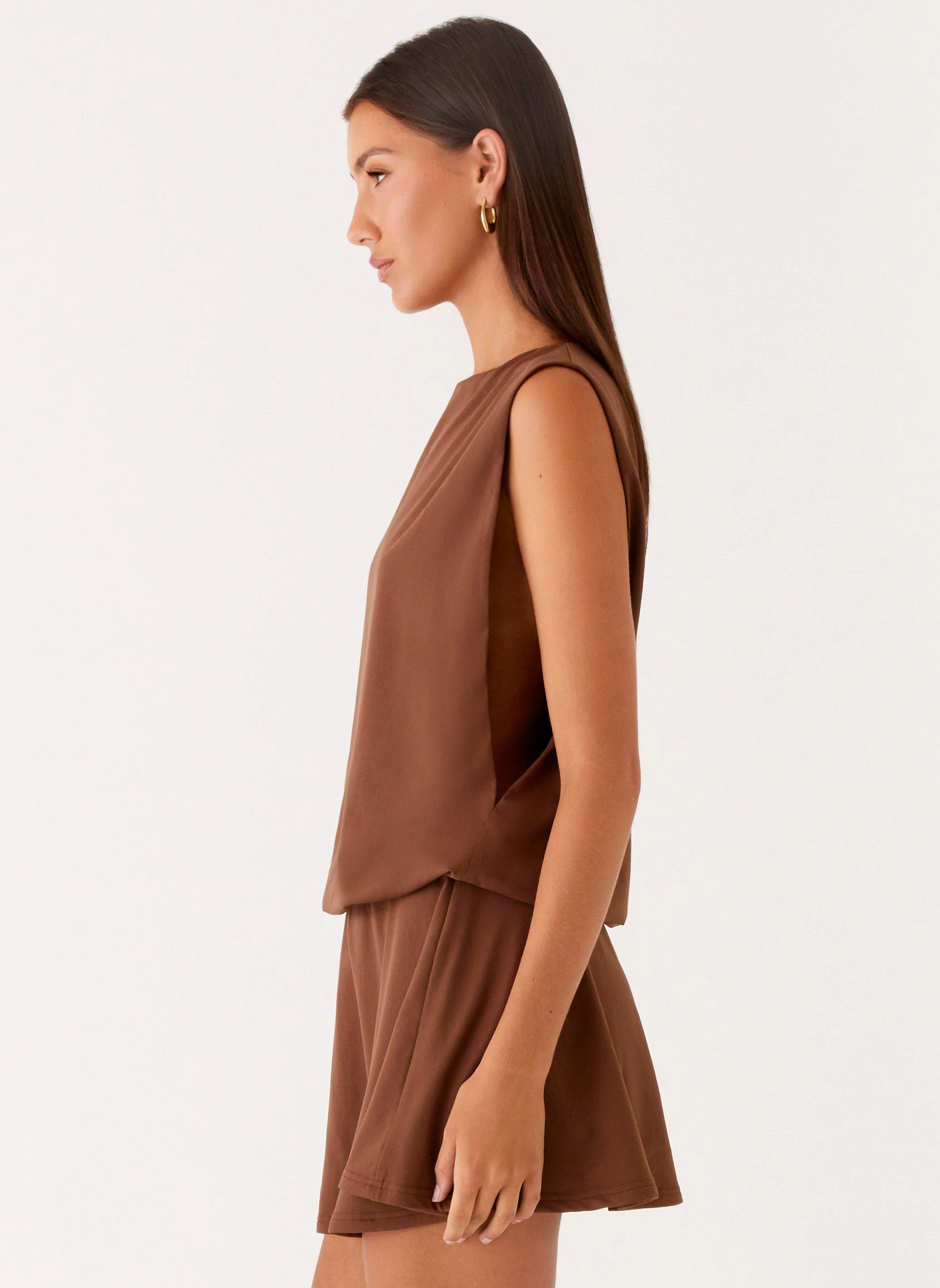 Day Outfit Soft Silhouette Ala Mini Dress - Chocolate