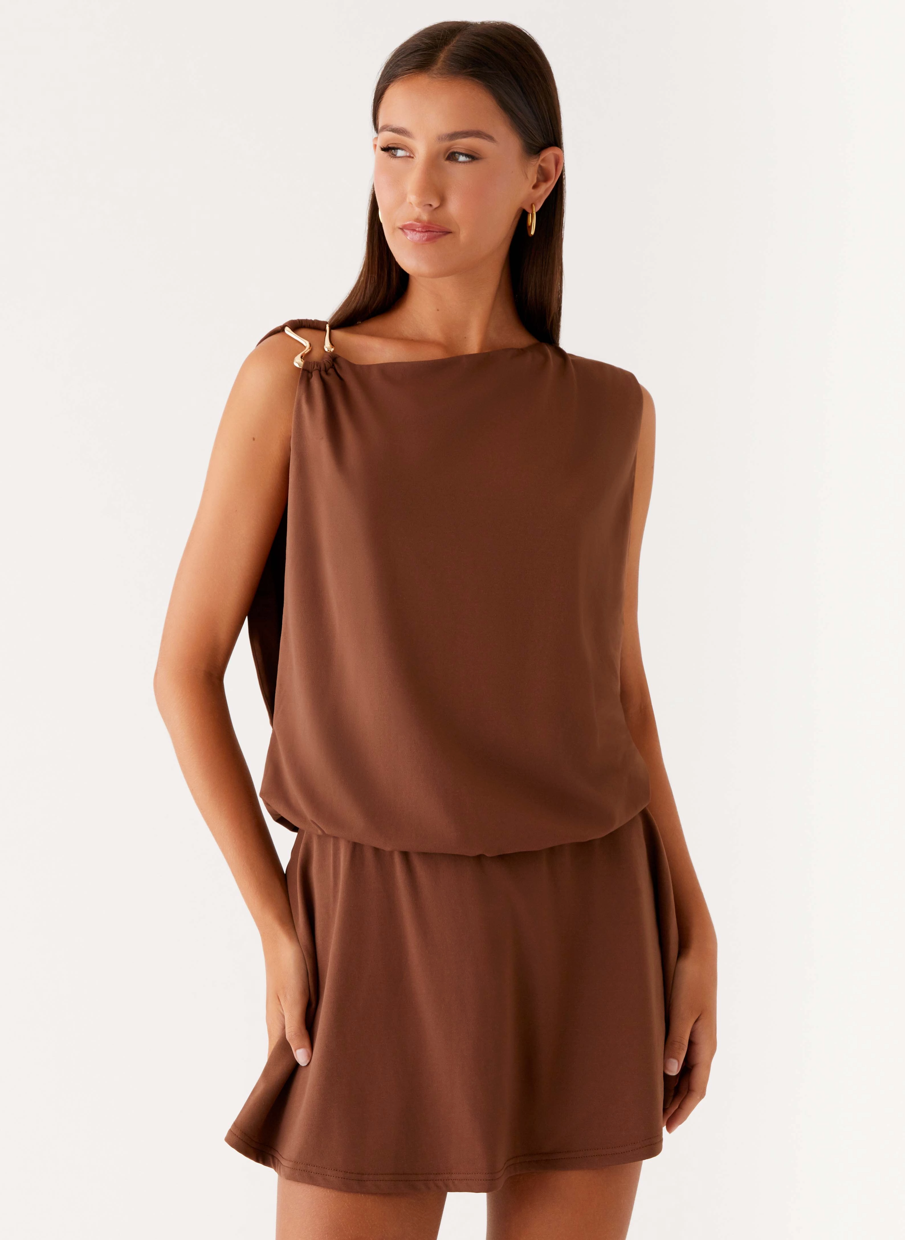 Ala Mini Dress - Chocolate Soft Vibes
