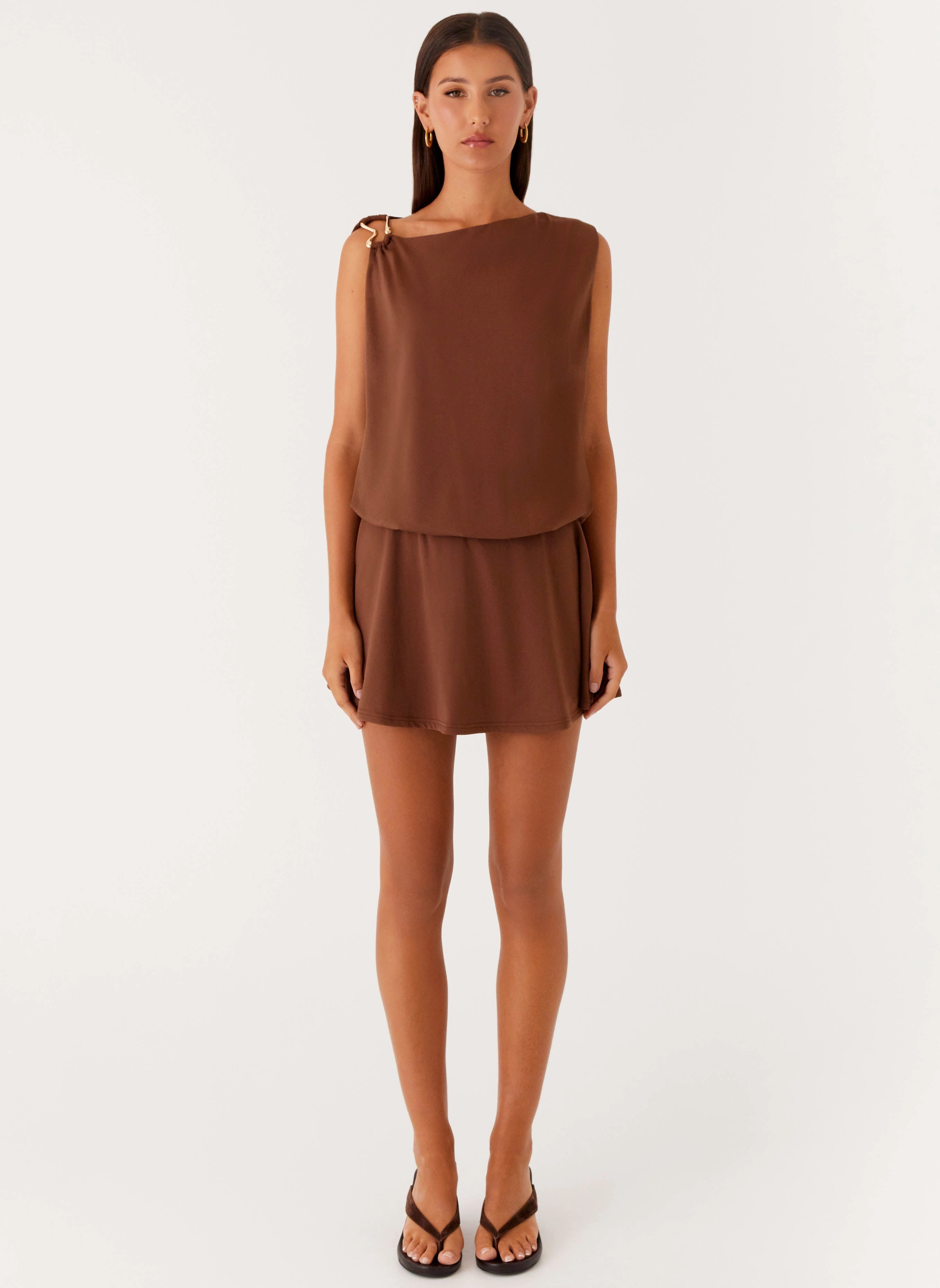 Ala Mini Dress - Chocolate Smile Glow Comfortable Shape