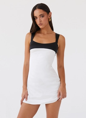 Odette Satin Mini Dress - Noir Pearl Ready Anytime