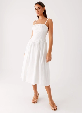 Phillipa Midi Dress - White Versatile and Comfortable
