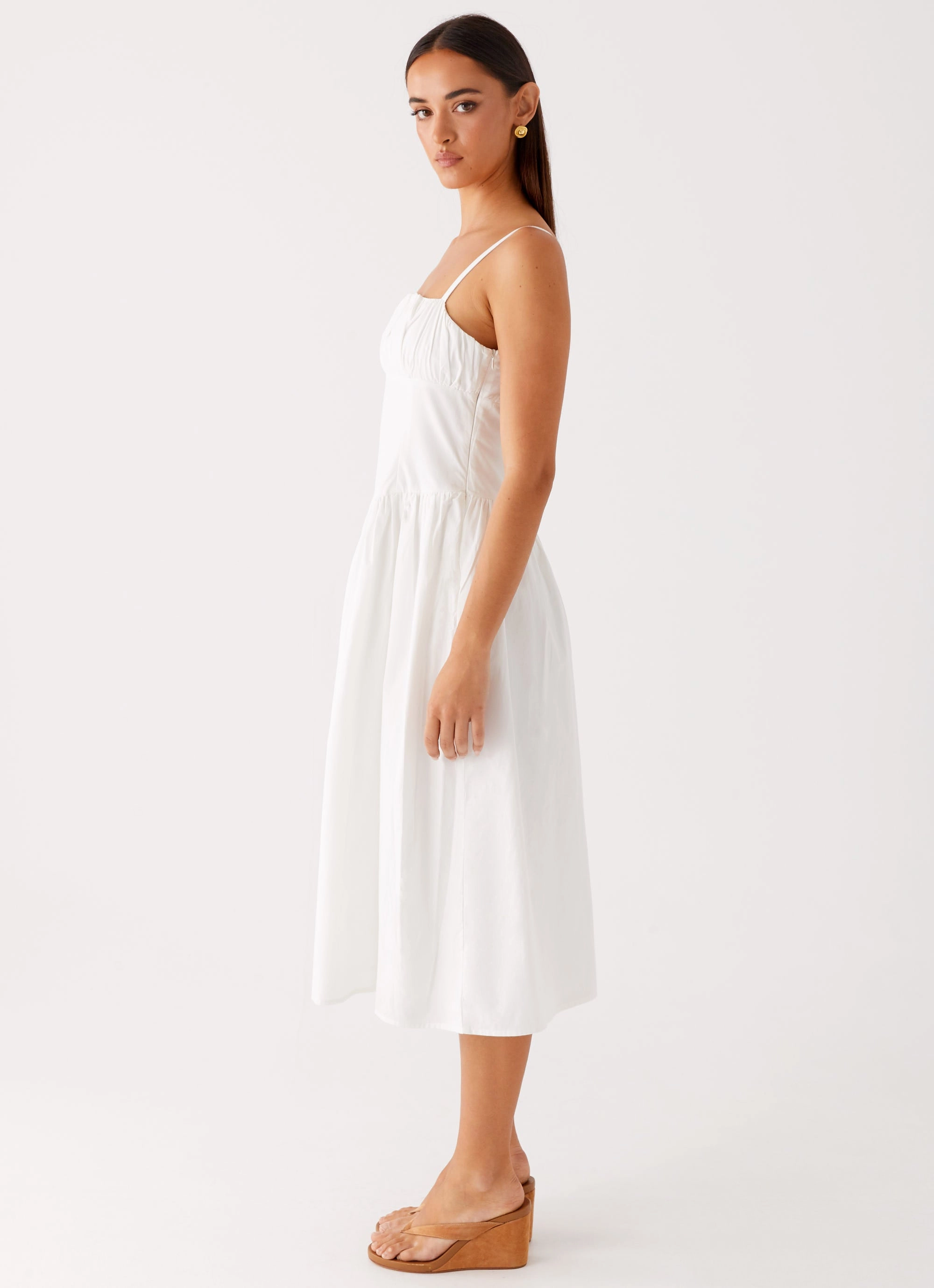 Phillipa Midi Dress - White Heritage-Brand Simple yet chic gown