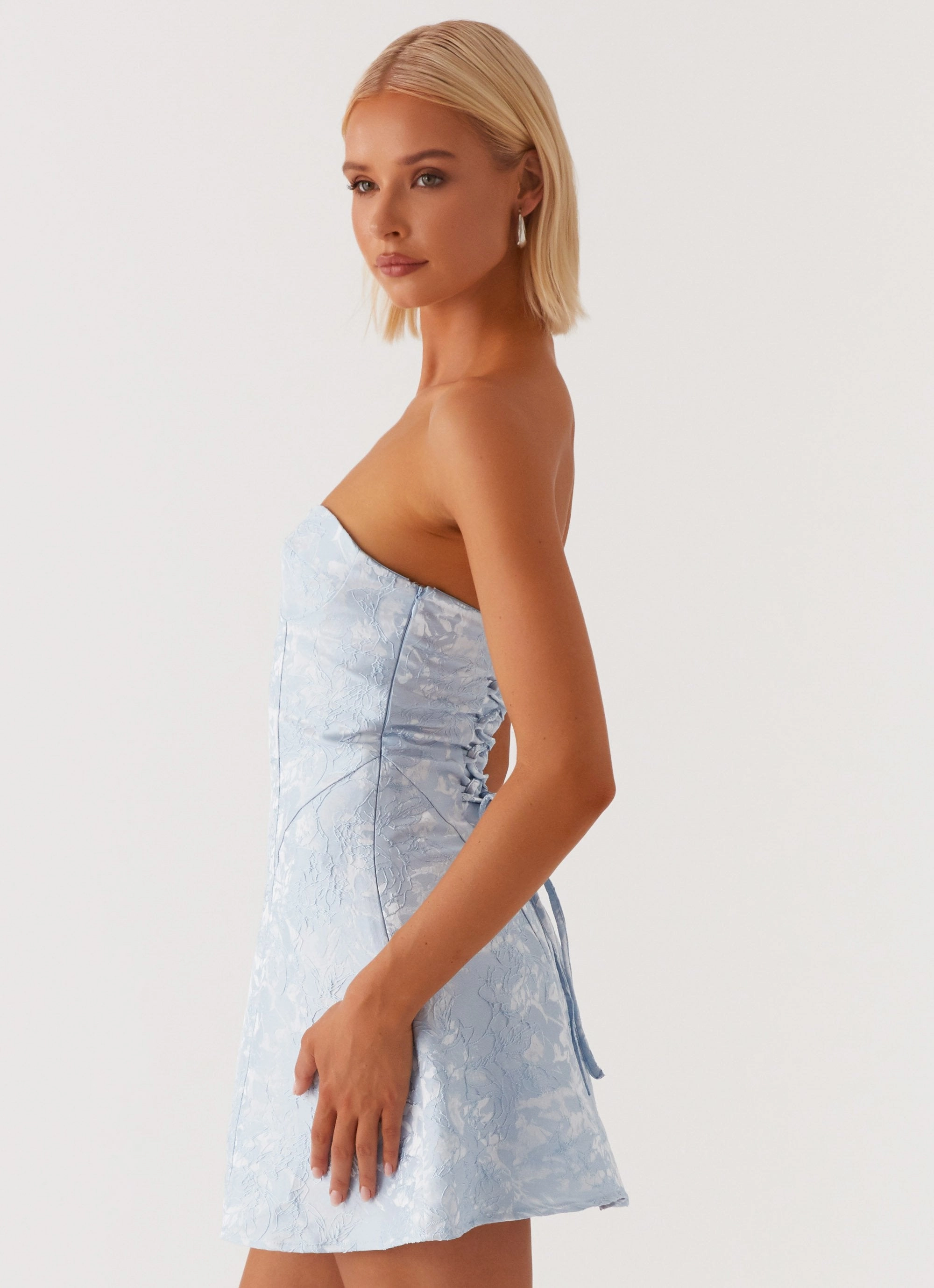 Natural Style Pink Glow So Stylish Mini Dress - Blue