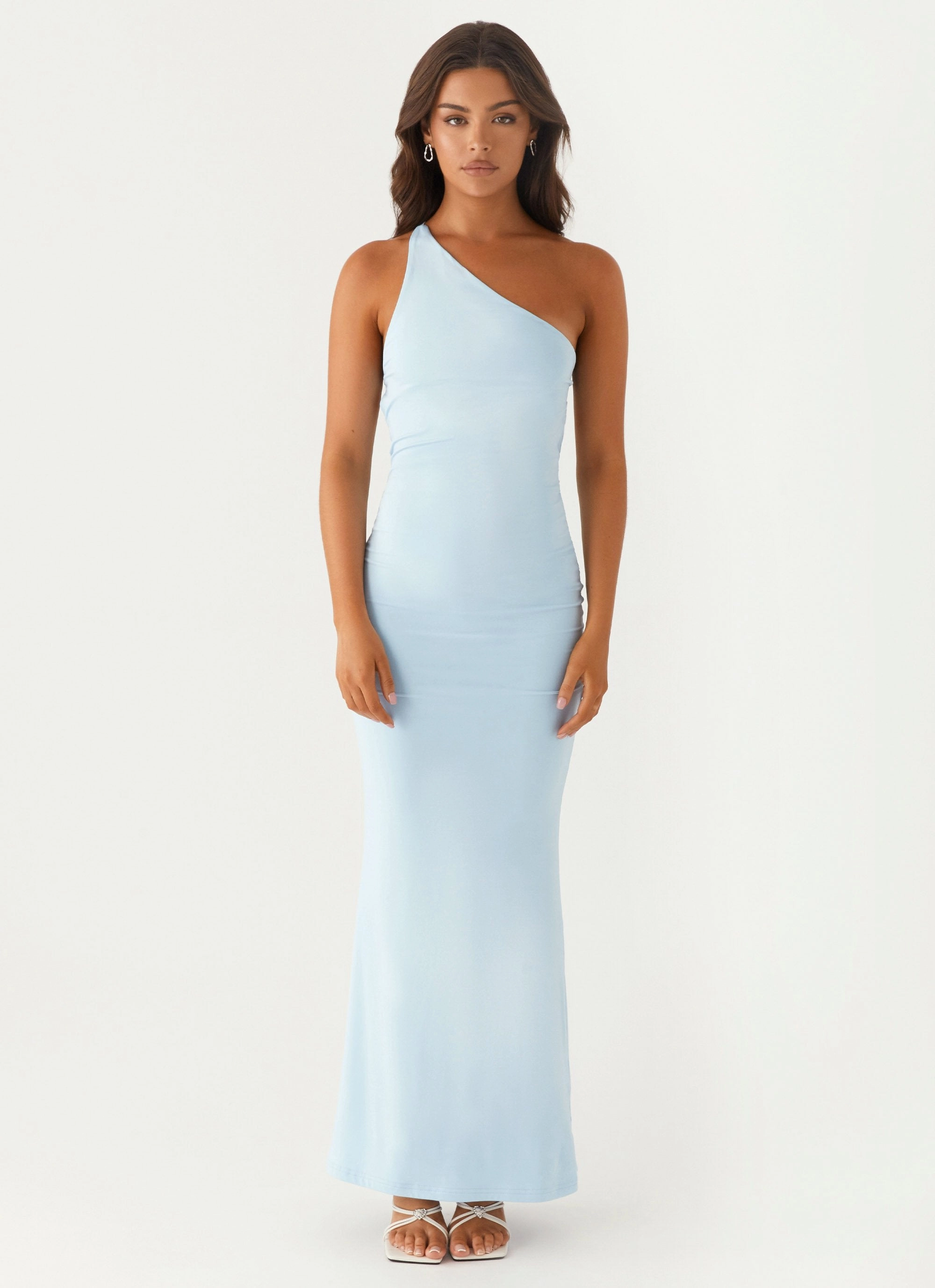 Claudia One Shoulder Maxi Dress - Blue Artisanal-Detail
