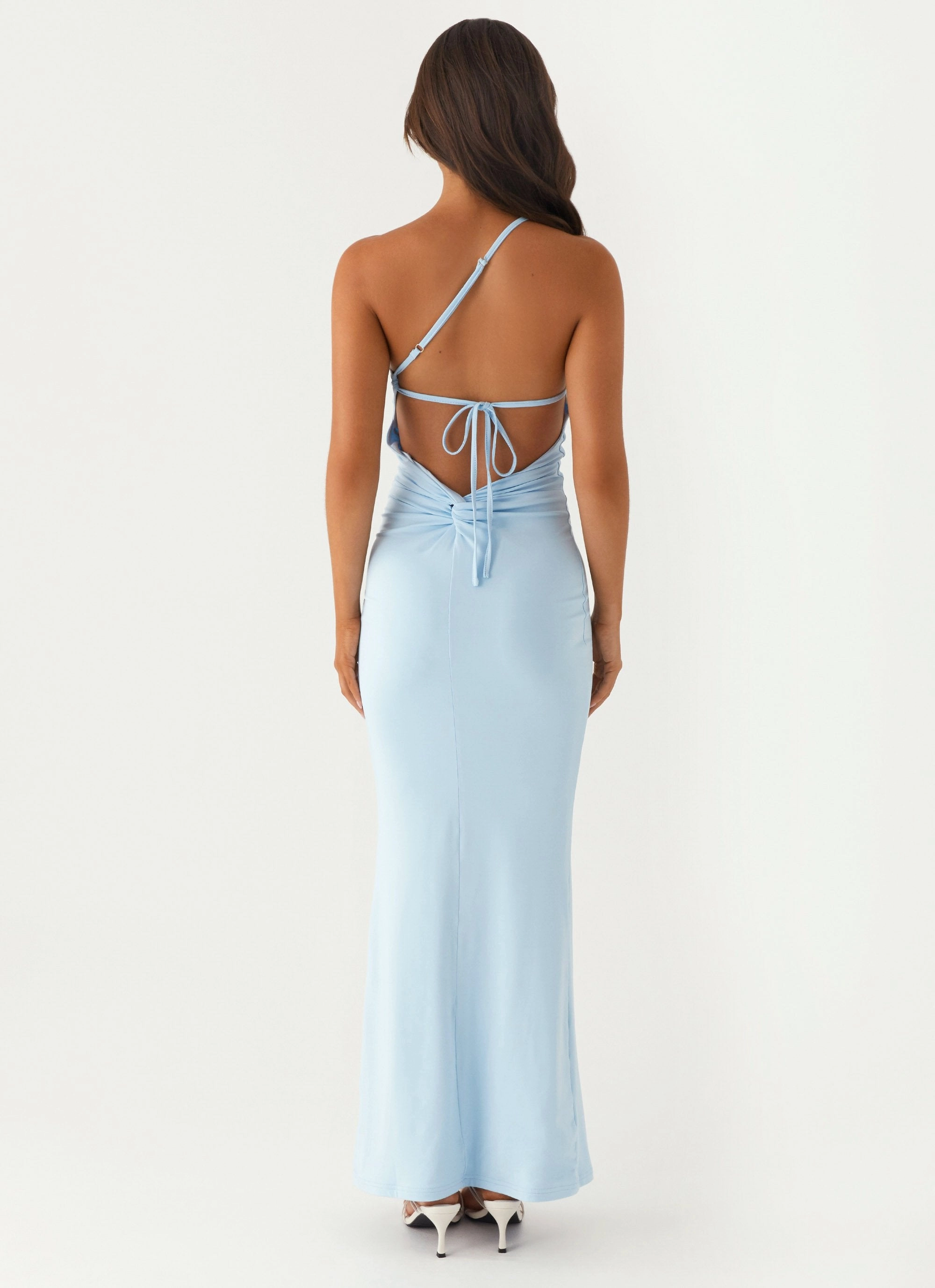All Day Look Subtle Glow Claudia One Shoulder Maxi Dress - Blue
