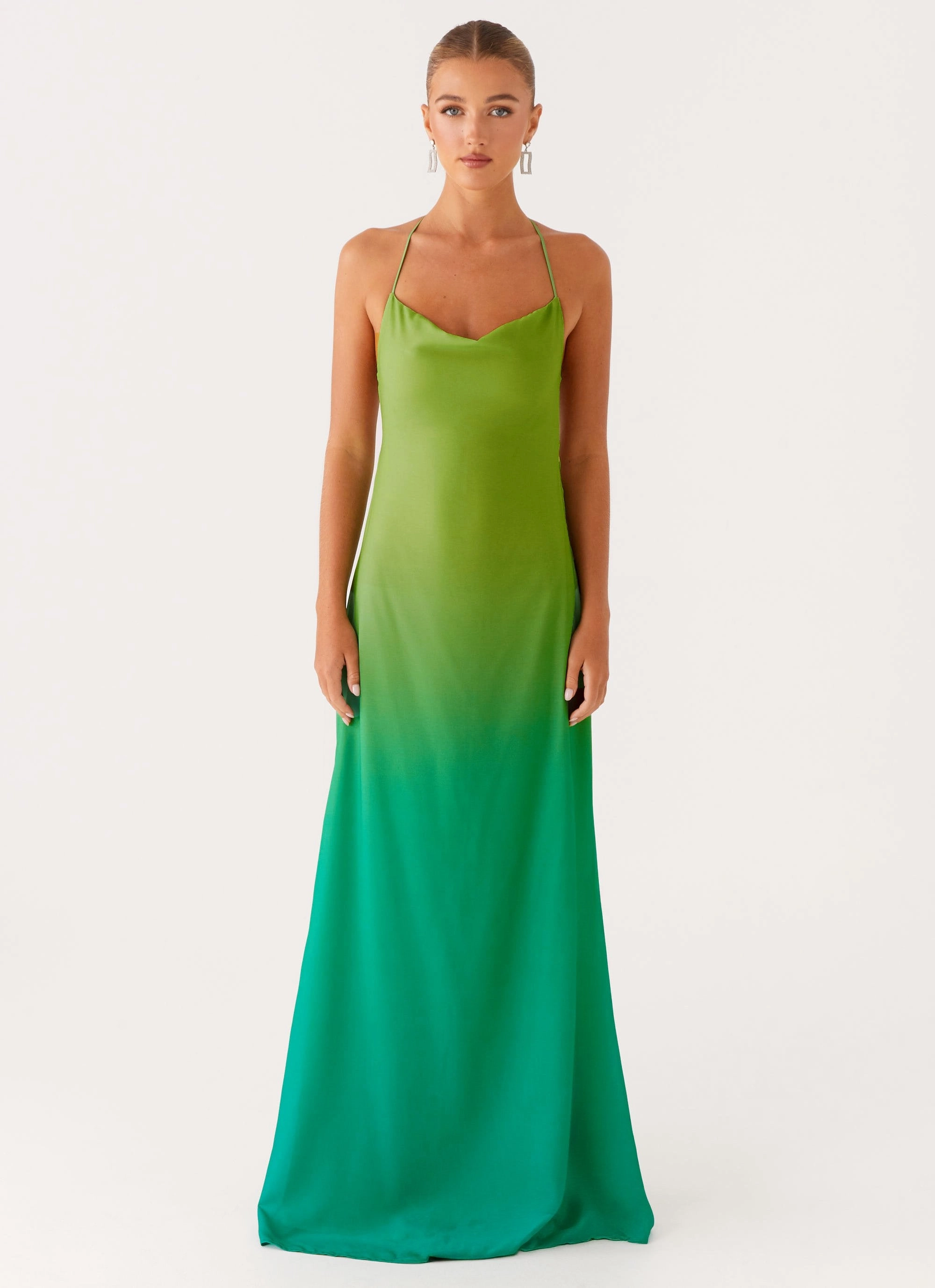 Off-Shoulder Opposites Attract Maxi Dress - Green Ombre