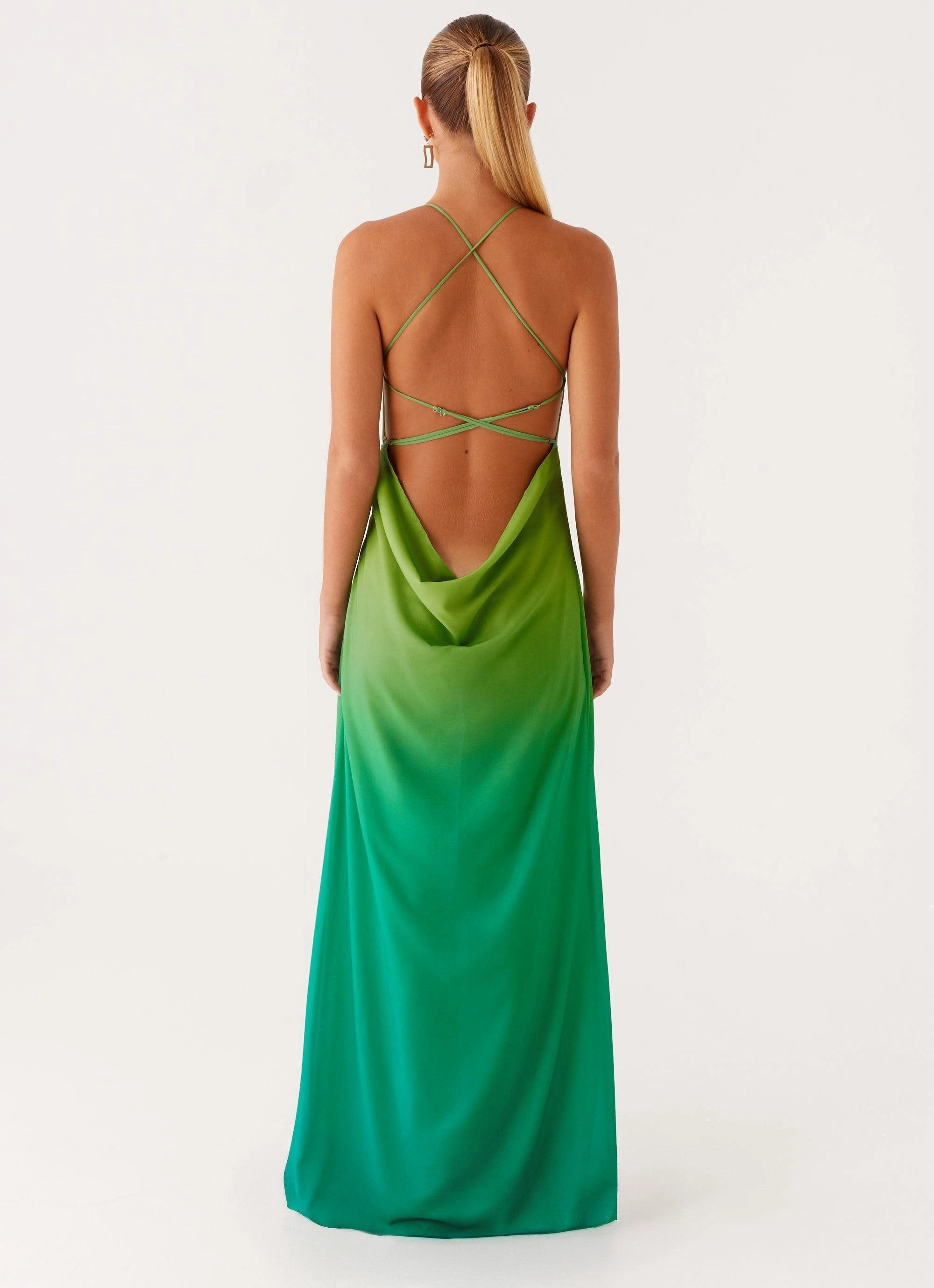 Silky texture Opposites Attract Maxi Dress - Green Ombre