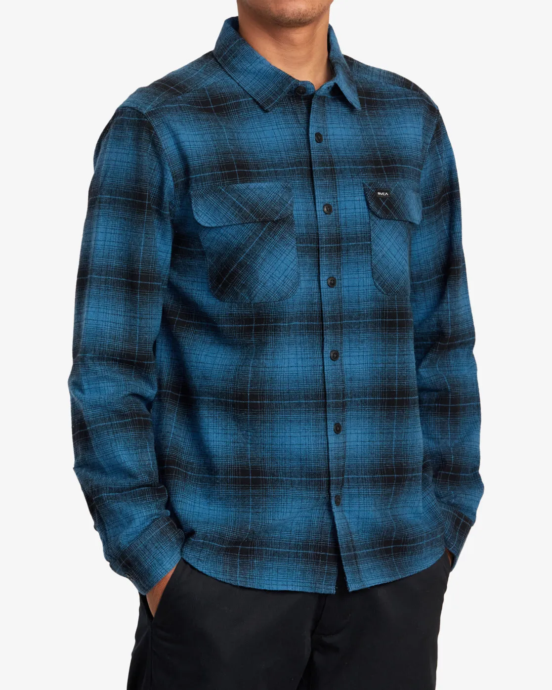 Vesuvio Long Sleeve Flannel Shirt - Deep Ocean