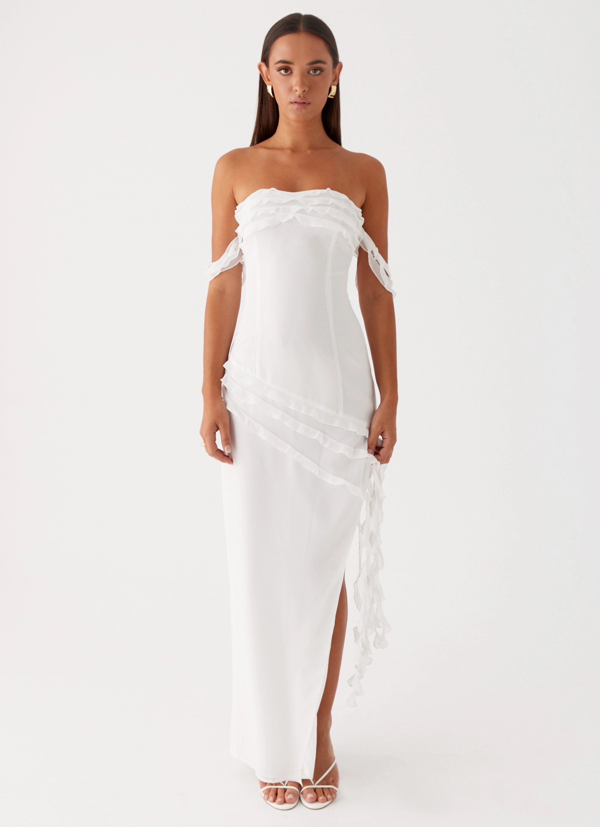 Alaska Maxi Dress - White Sleek Touch Grass Soft