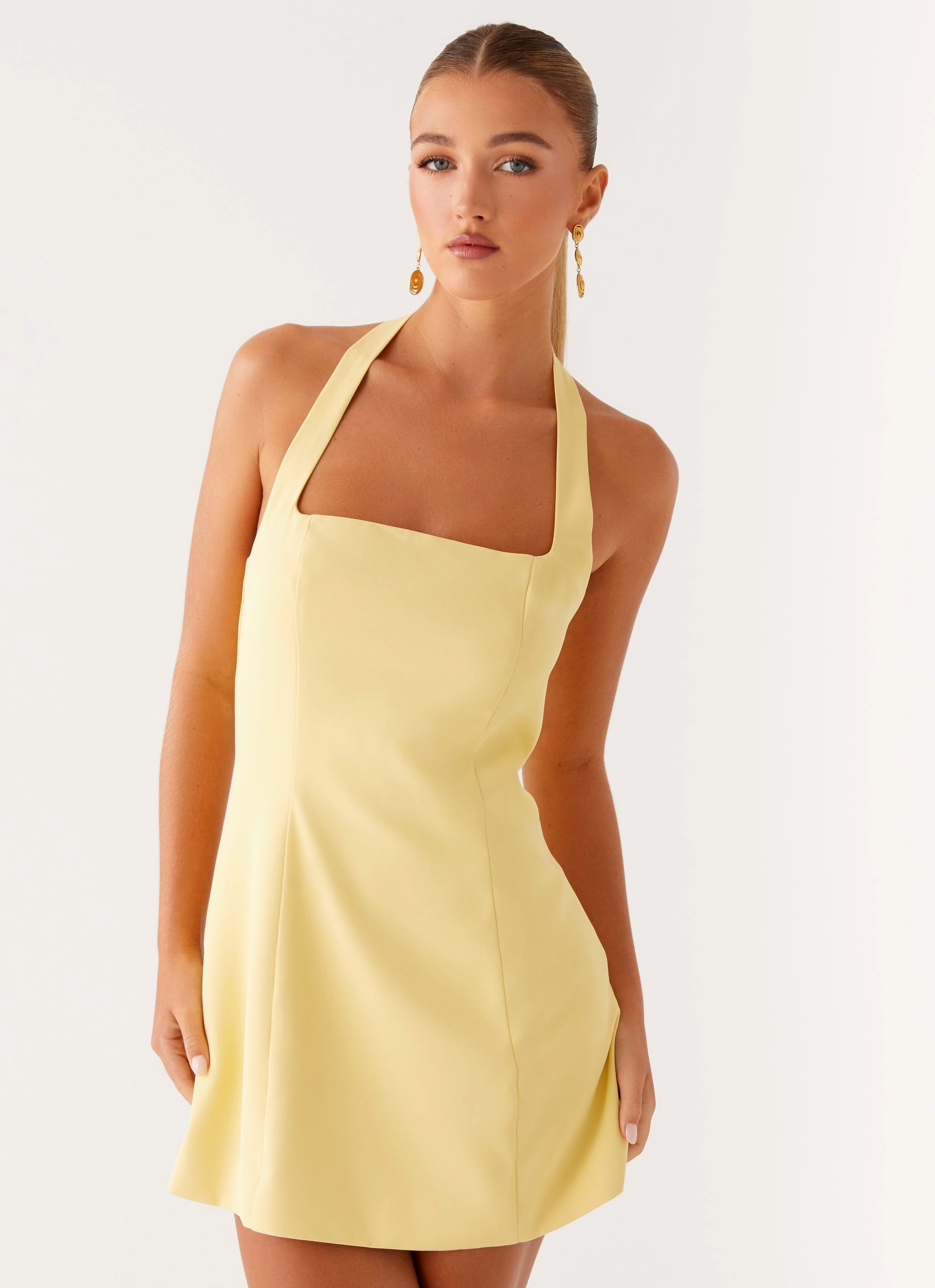 Remi Halter Mini Dress - Yellow Sweetheart Cut All Fit
