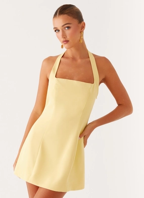 Remi Halter Mini Dress - Yellow Effortless Wear Spring Mood