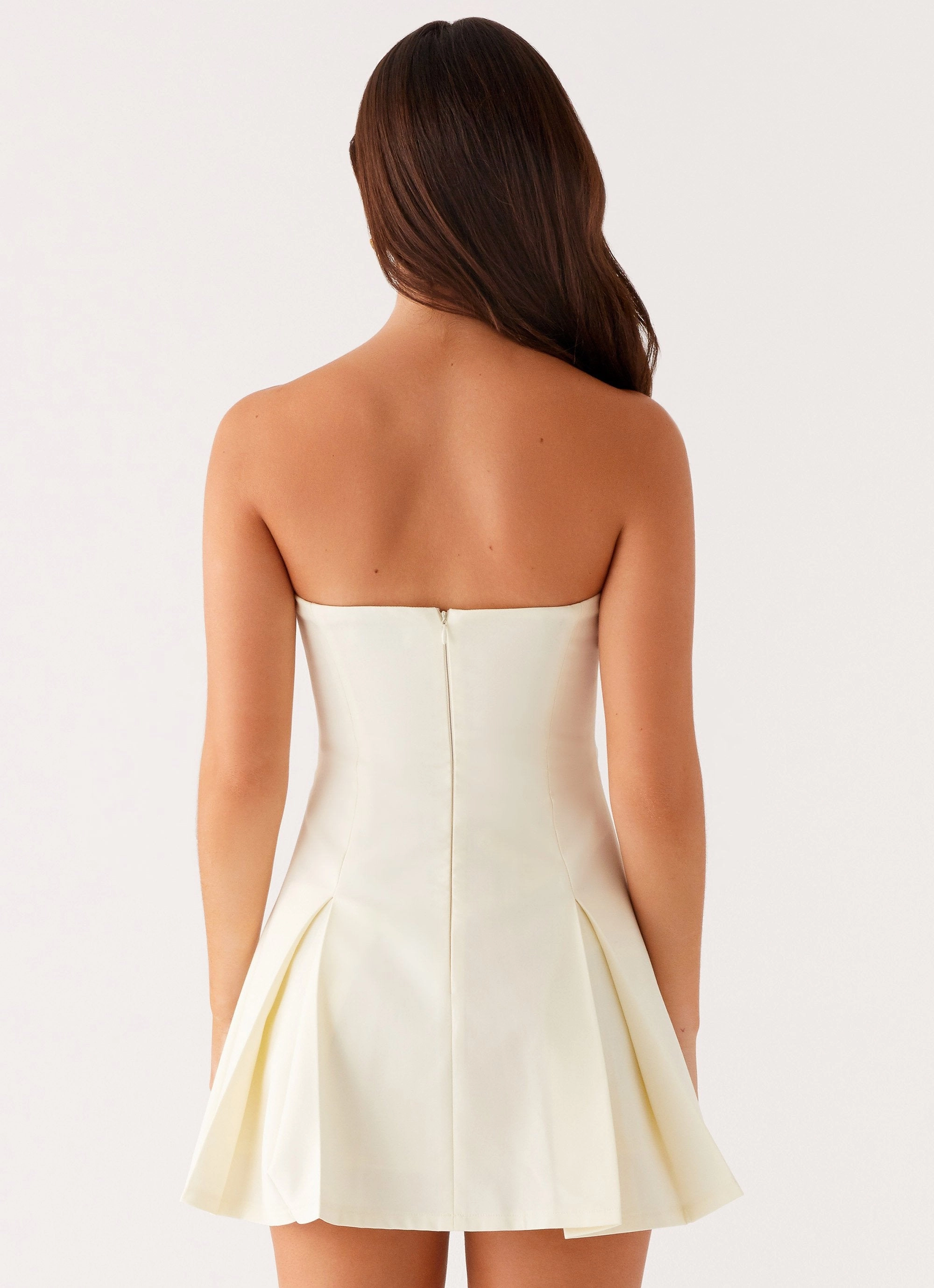 Natural Form Victoria Strapless Mini Dress - Butter