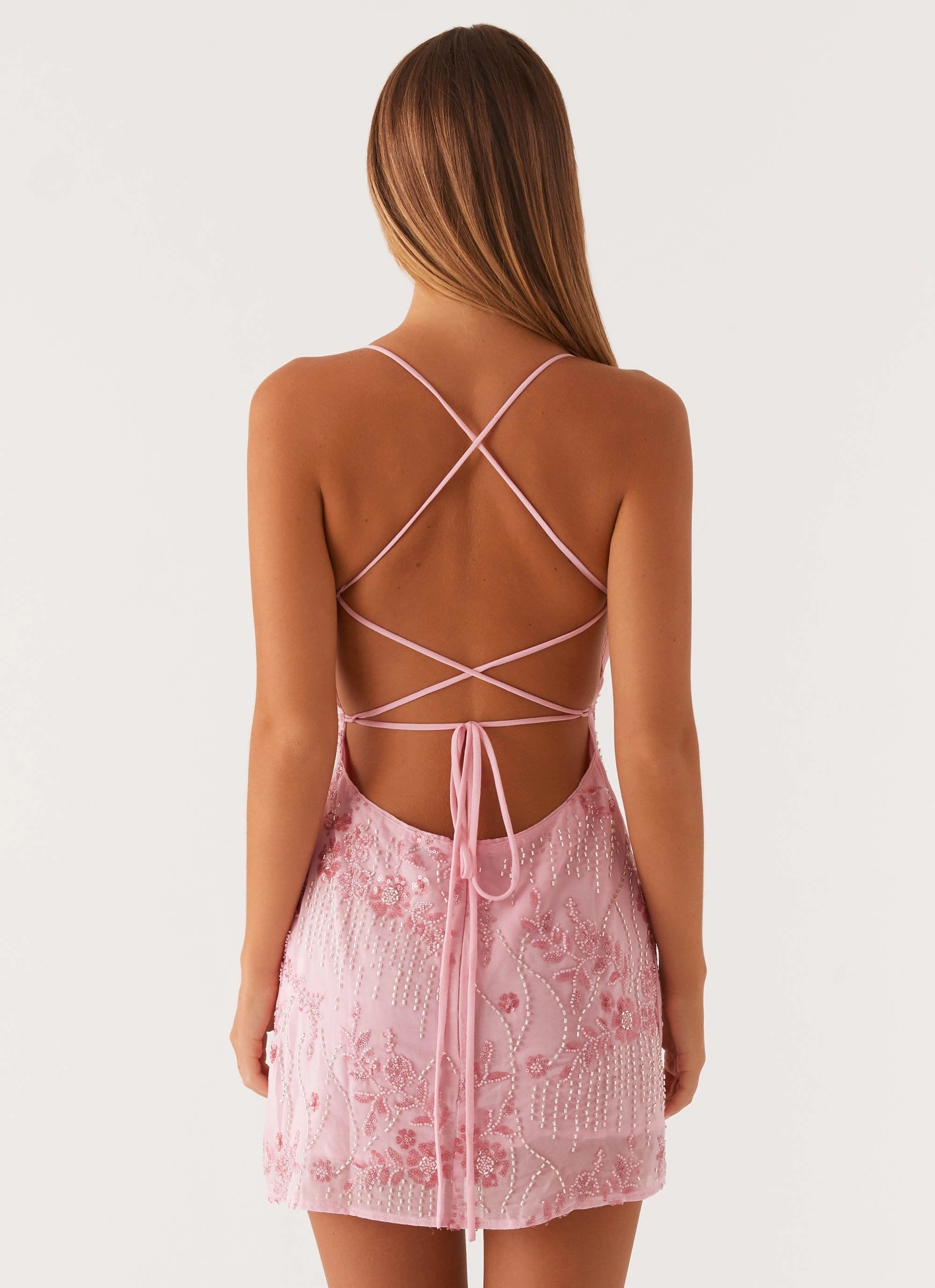 Vietta Sequin Cami Mini Dress - Pink Pink Glow countryside