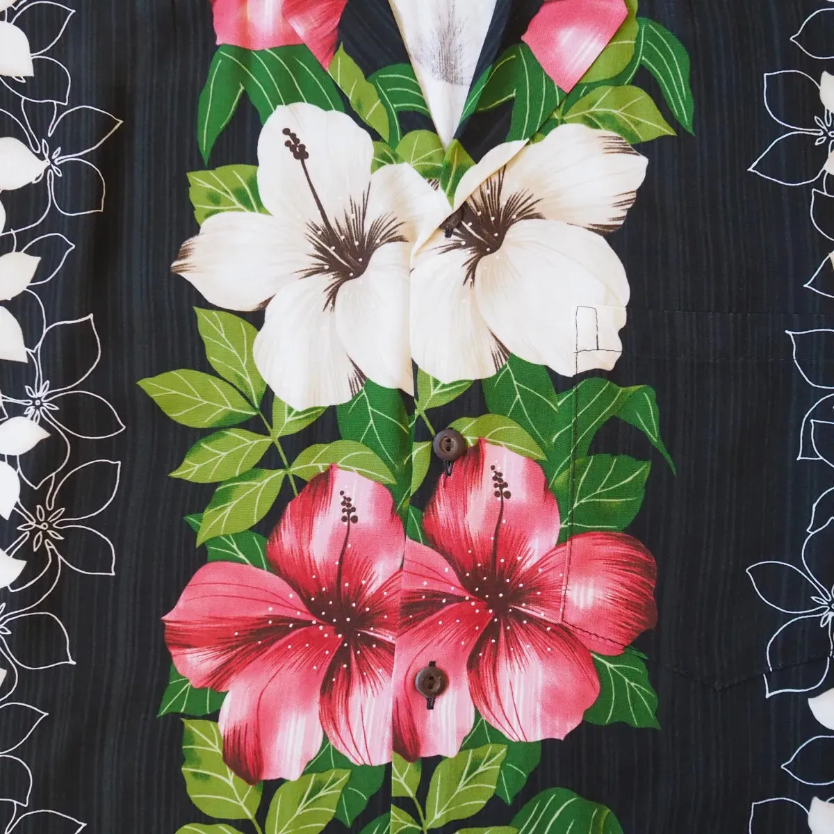 vintage aloha black hawaiian rayon shirt
