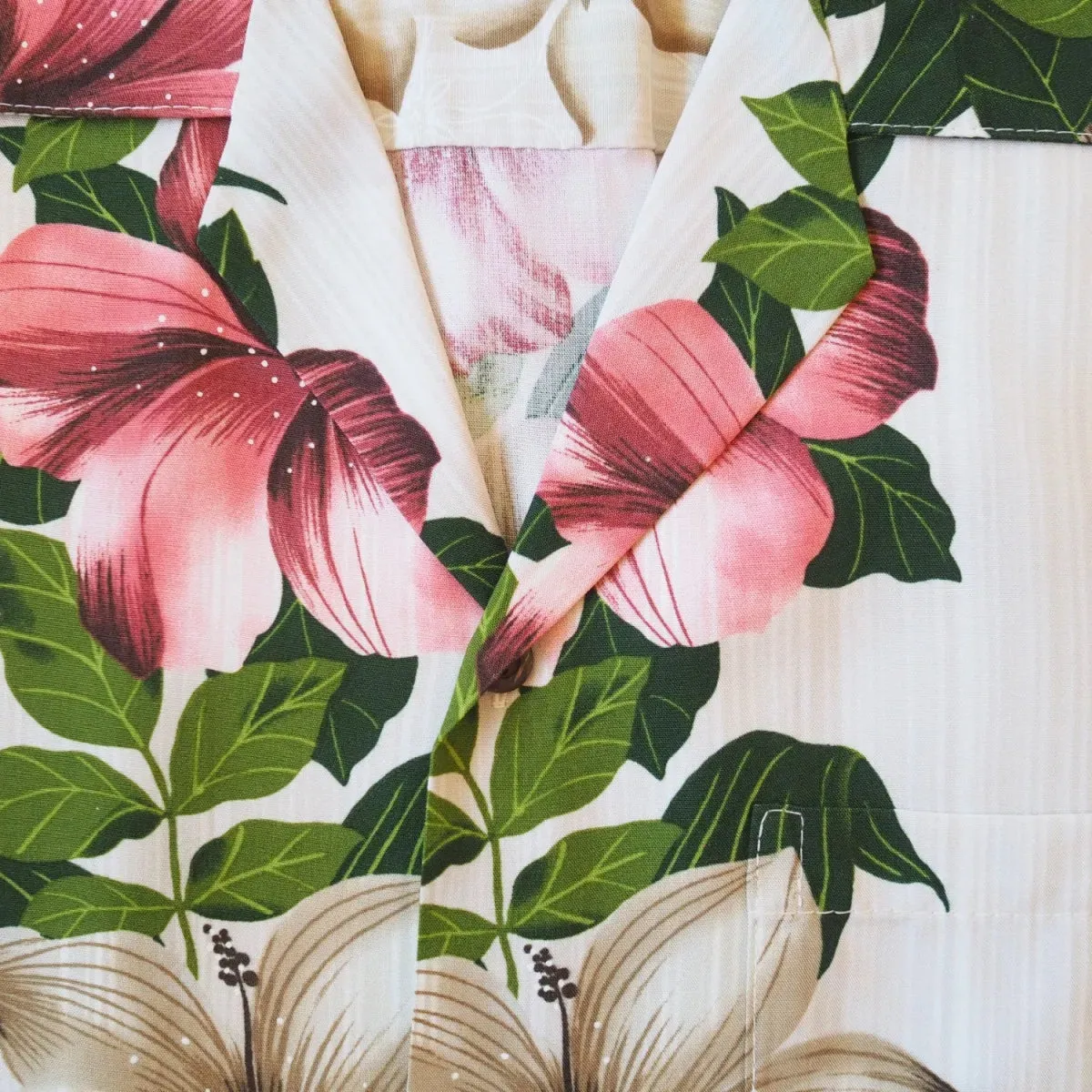 vintage aloha cream hawaiian rayon shirt