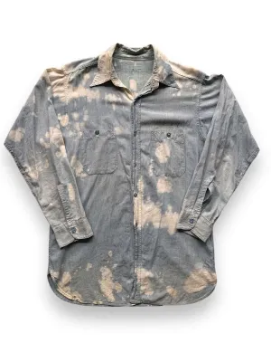 Vintage Bleach Splattered USN Chambray Shirt SZ XL