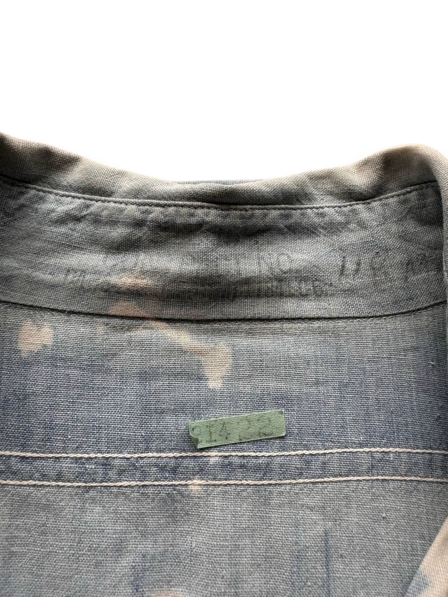 Vintage Bleach Splattered USN Chambray Shirt SZ XL