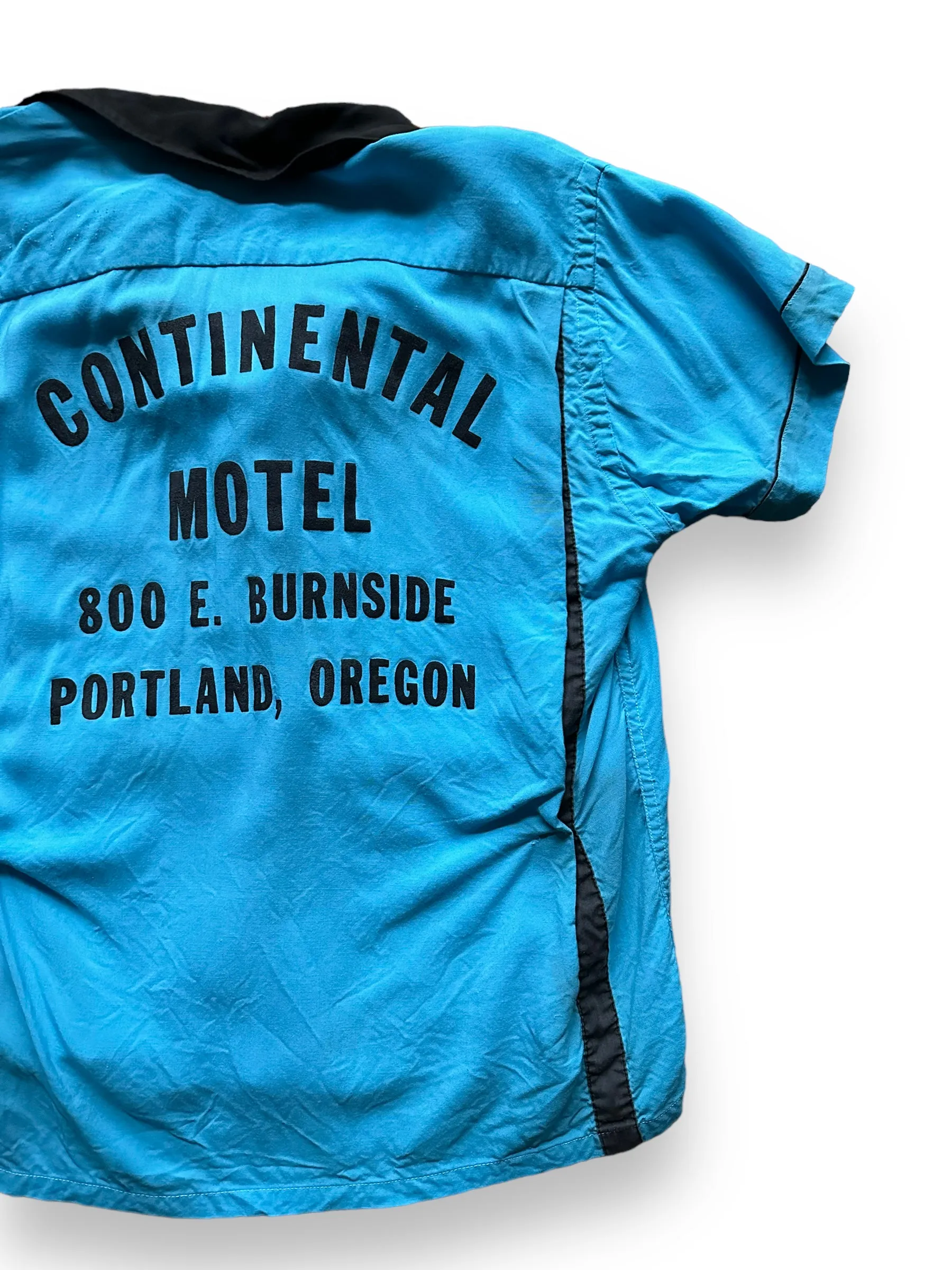 Vintage Continental Motel Portland Oregon Rayon Bowling Shirt SZ M | Vintage Bowling Shirt Seattle | Barn Owl Vintage Seattle