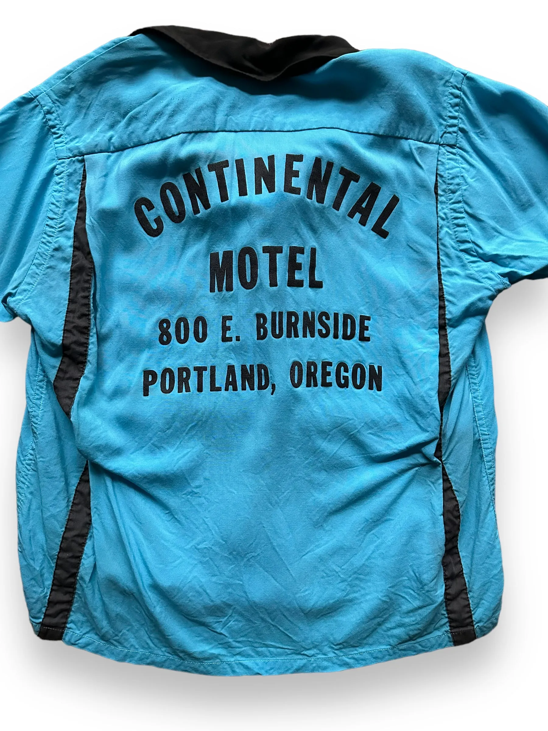 Vintage Continental Motel Portland Oregon Rayon Bowling Shirt SZ M | Vintage Bowling Shirt Seattle | Barn Owl Vintage Seattle