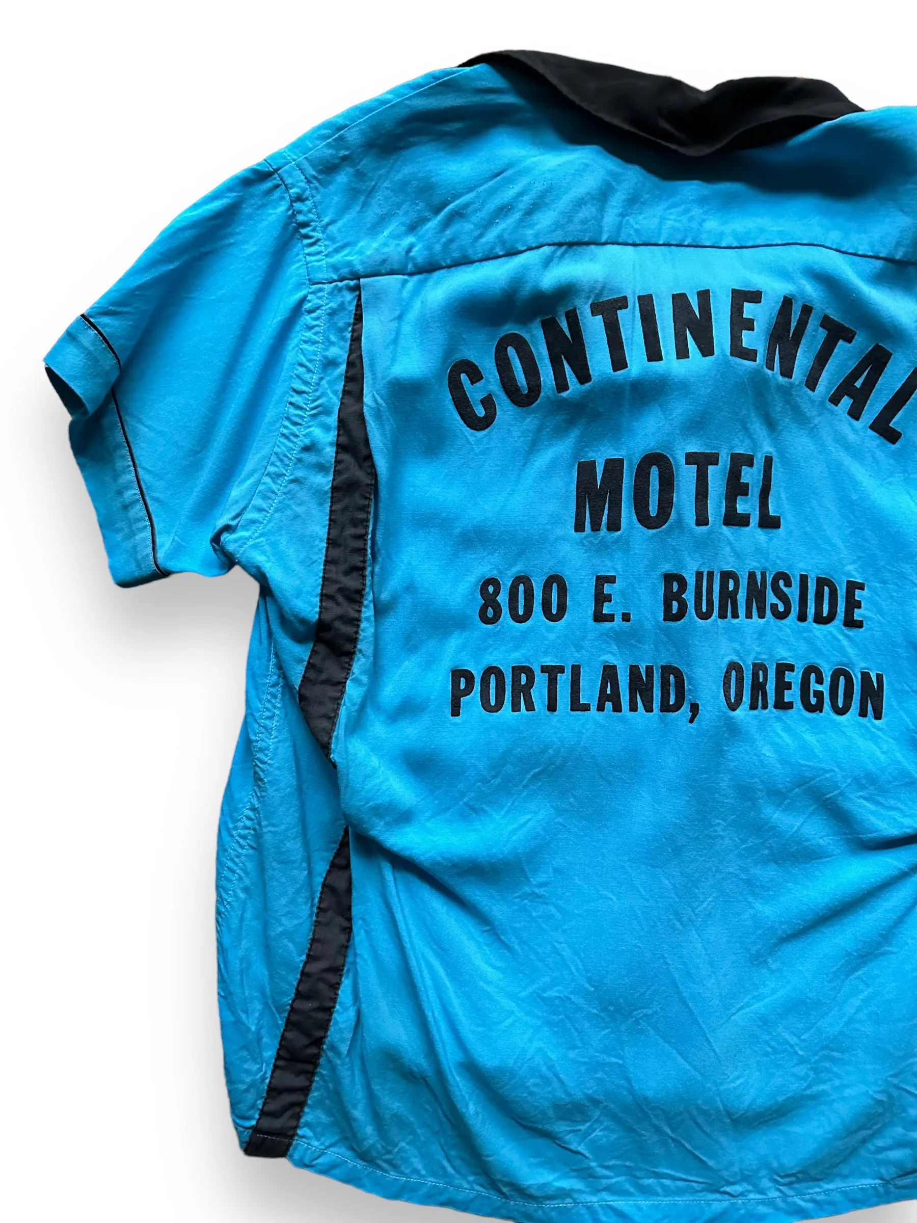 Vintage Continental Motel Portland Oregon Rayon Bowling Shirt SZ M | Vintage Bowling Shirt Seattle | Barn Owl Vintage Seattle