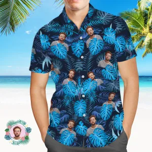Vintage Custom Men Hawaiian Shirts With Hawaiian Style Pattern Photo Beach Shirts For Him