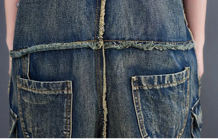Vintage Denim Baggy Overalls