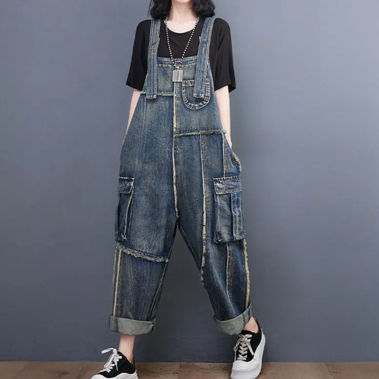Vintage Denim Baggy Overalls