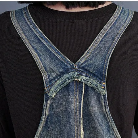 Vintage Denim Baggy Overalls