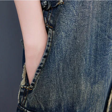 Vintage Denim Baggy Overalls