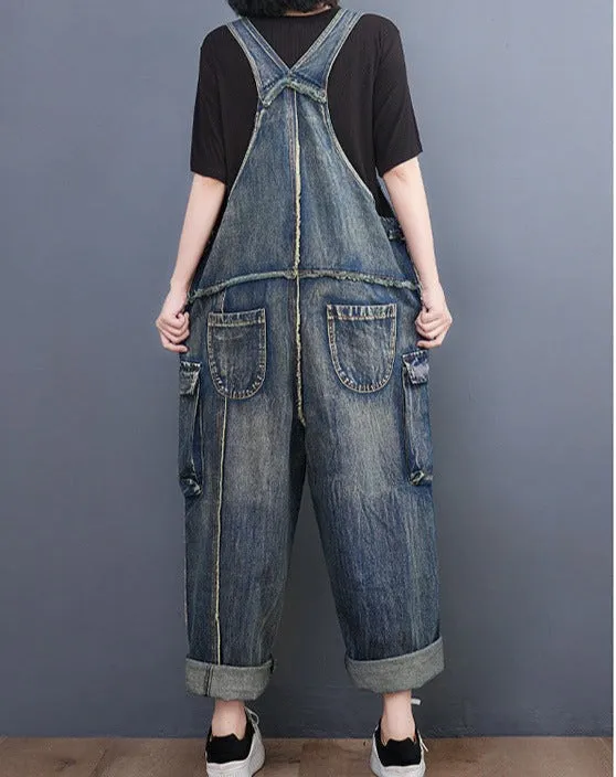 Vintage Denim Baggy Overalls