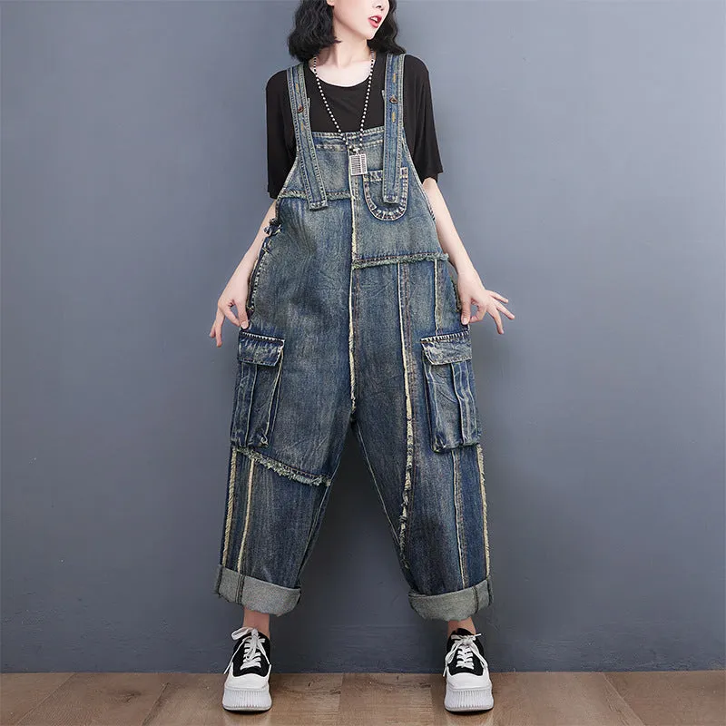 Vintage Denim Baggy Overalls