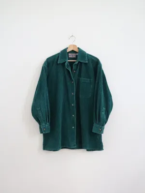 Vintage Emerald Corduroy Button Up (M)