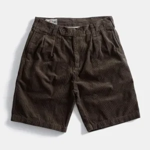 Vintage English Style Corduroy Casual Men Shorts