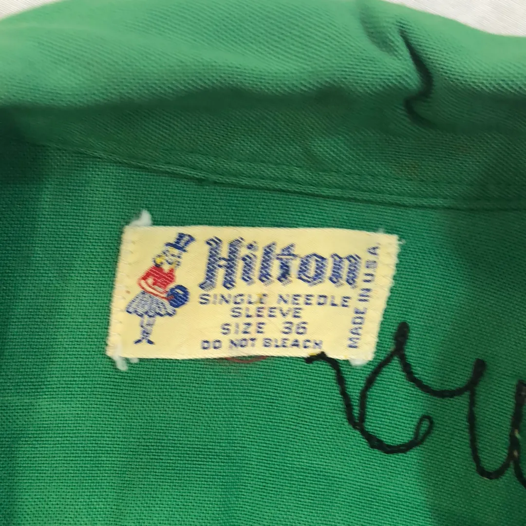 Vintage Green Hilton Bowling Button Up