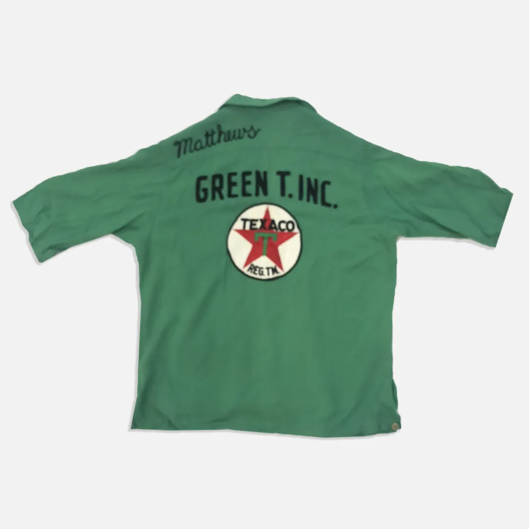 Vintage Green Hilton Bowling Button Up