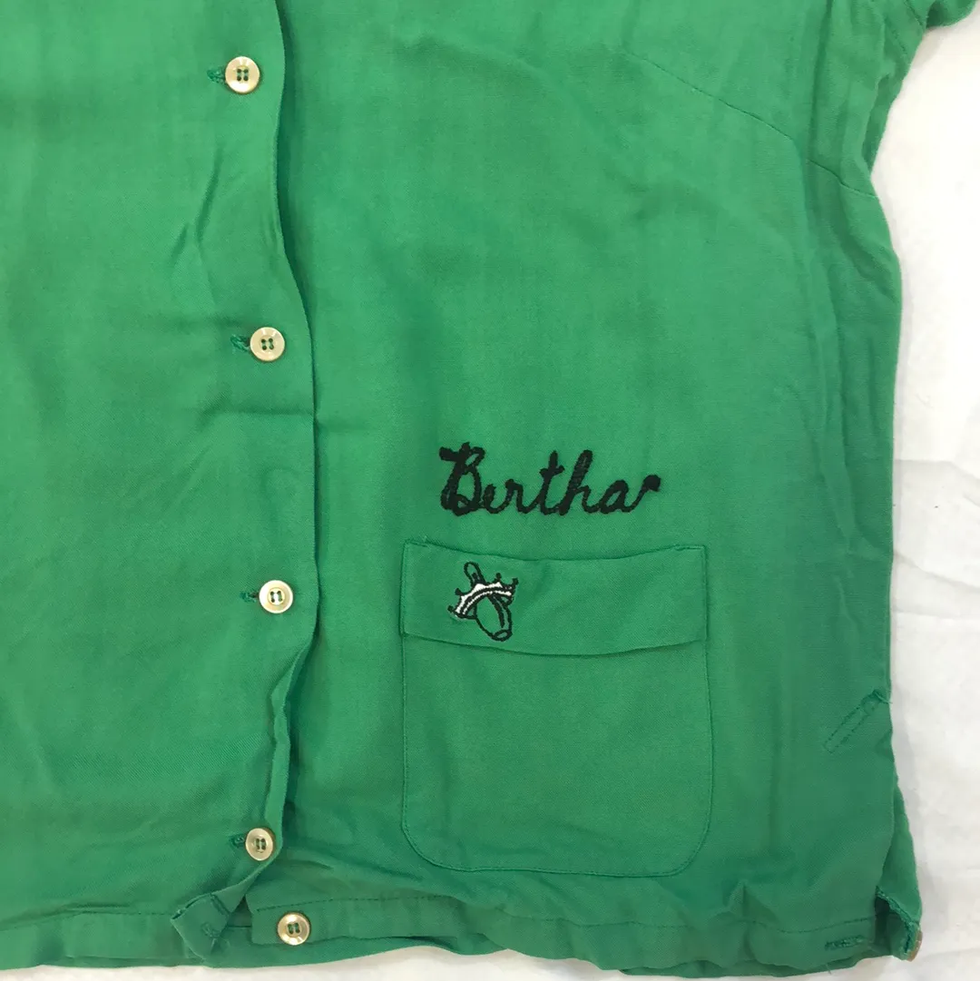 Vintage Green Hilton Bowling Button Up