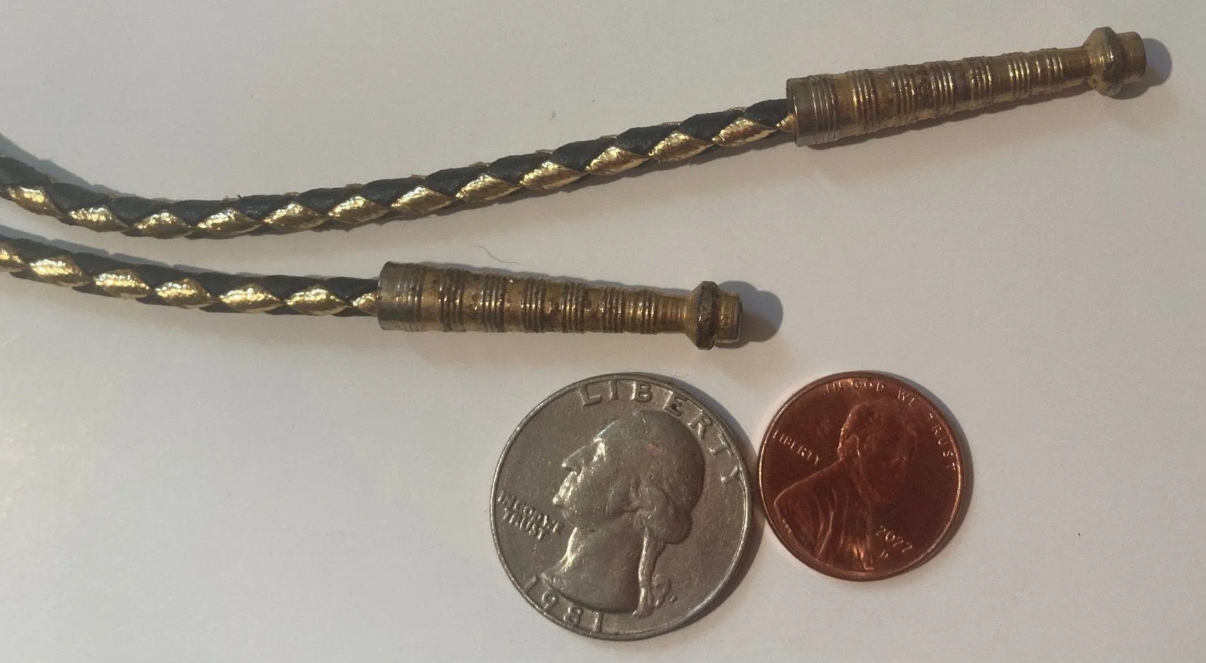 Vintage Metal Bolo Tie, Brass, Paternal Order Of Eagles, Club, Lodge, Nice Sparkly Stones, Nice Western Design, Quality, Heavy Duty