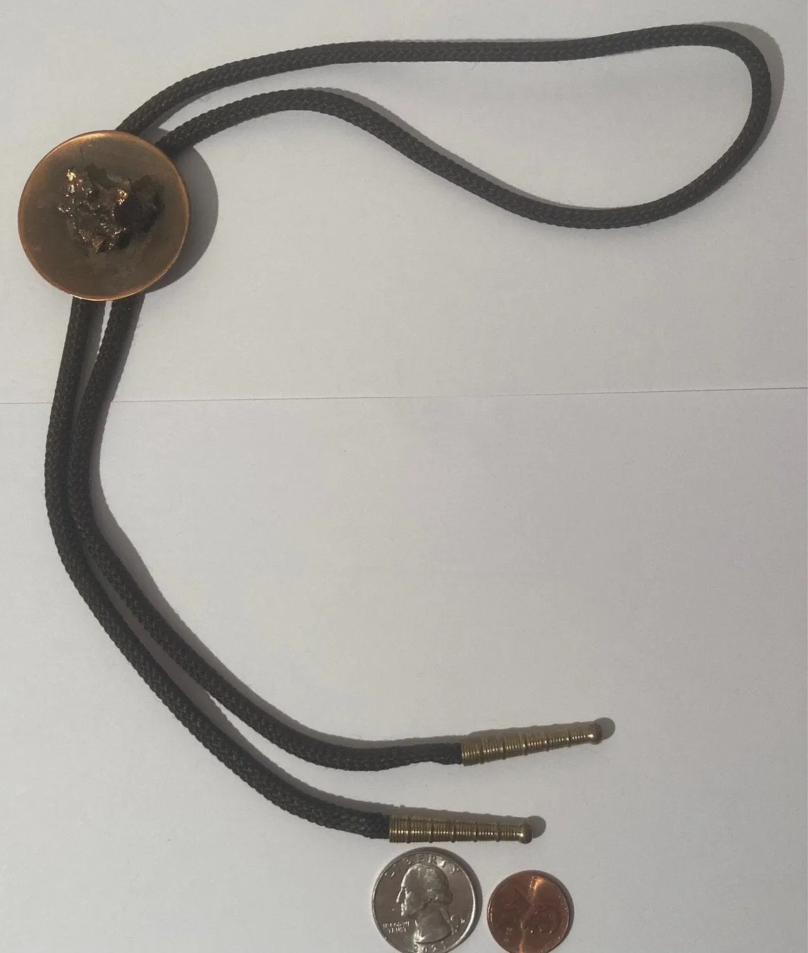 Vintage Metal Bolo Tie, Copper Nuggets, Quality, Heavy Duty, Country & Western, Cowboy, Western Wear, Horse, Apparel, Accessory, Tie