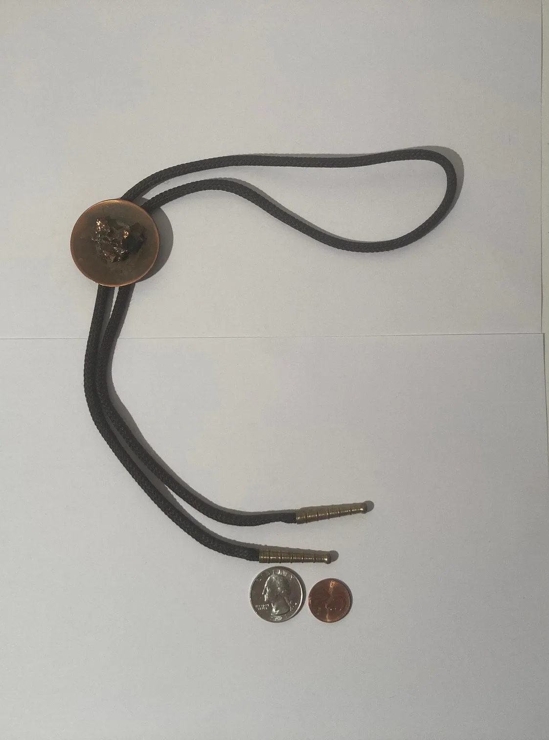 Vintage Metal Bolo Tie, Copper Nuggets, Quality, Heavy Duty, Country & Western, Cowboy, Western Wear, Horse, Apparel, Accessory, Tie