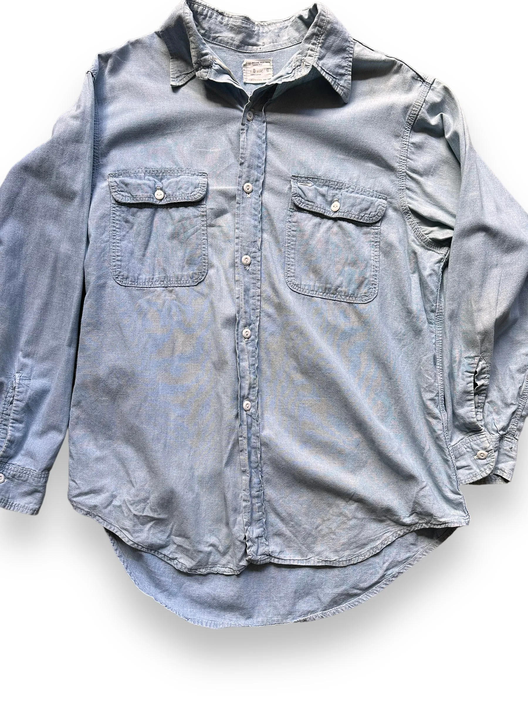 Vintage Penney's Paramount Pictures 100% Cotton Chambray Shirt SZ XL | Vintage Chambray Work Shirt Seattle | Vintage Clothing Seattle