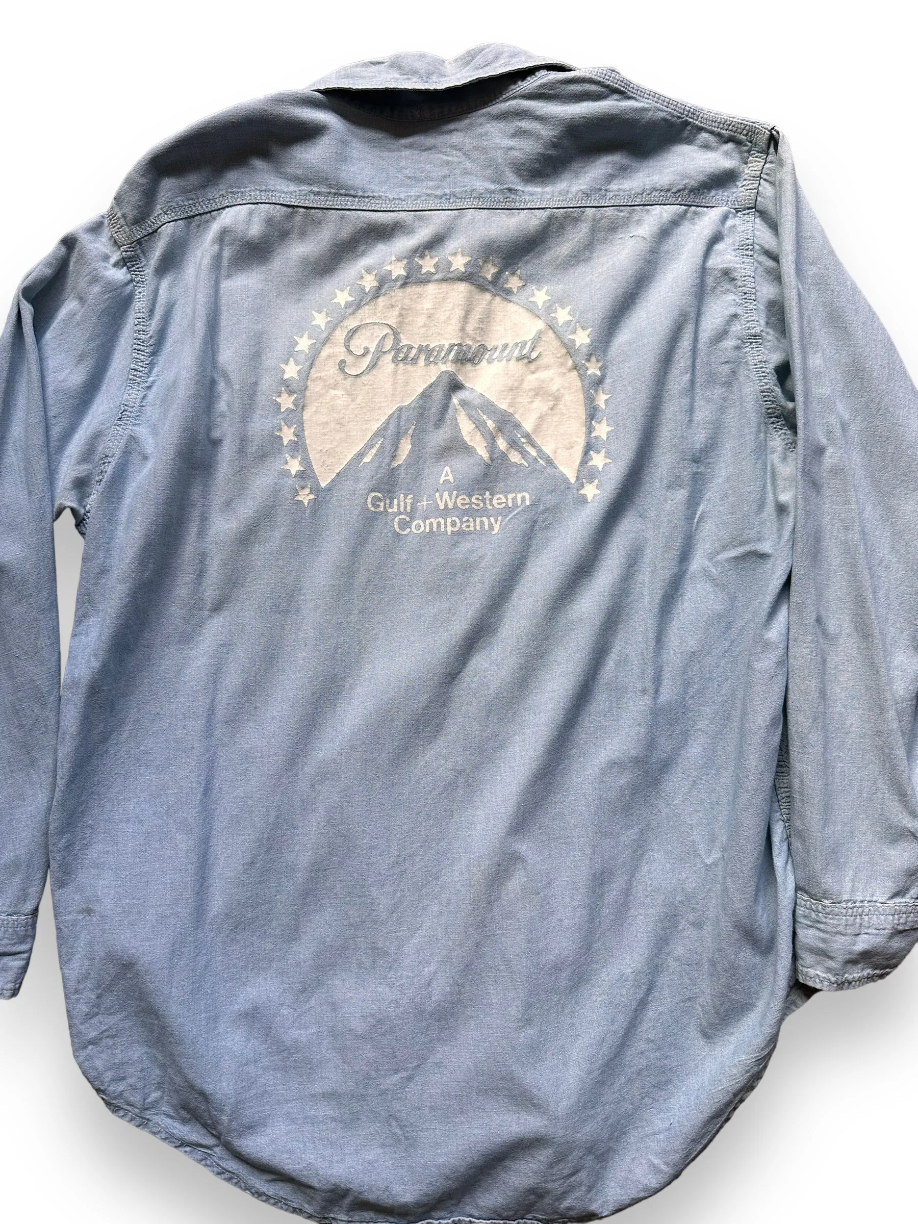 Vintage Penney's Paramount Pictures 100% Cotton Chambray Shirt SZ XL | Vintage Chambray Work Shirt Seattle | Vintage Clothing Seattle