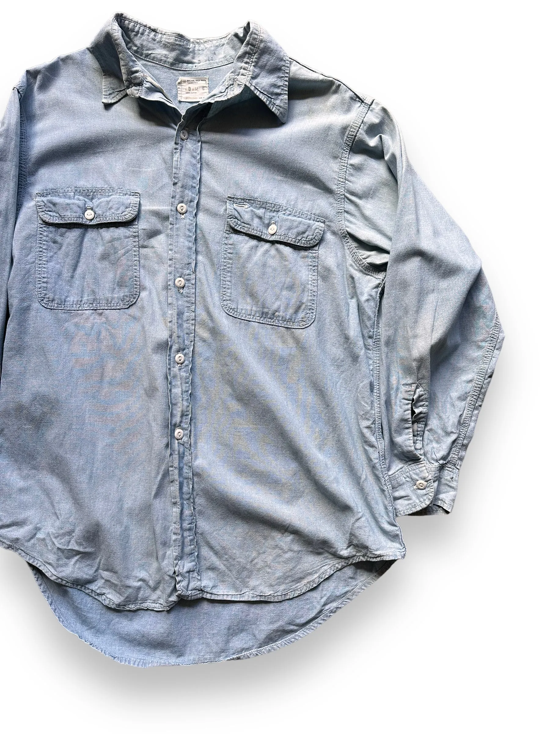Vintage Penney's Paramount Pictures 100% Cotton Chambray Shirt SZ XL | Vintage Chambray Work Shirt Seattle | Vintage Clothing Seattle