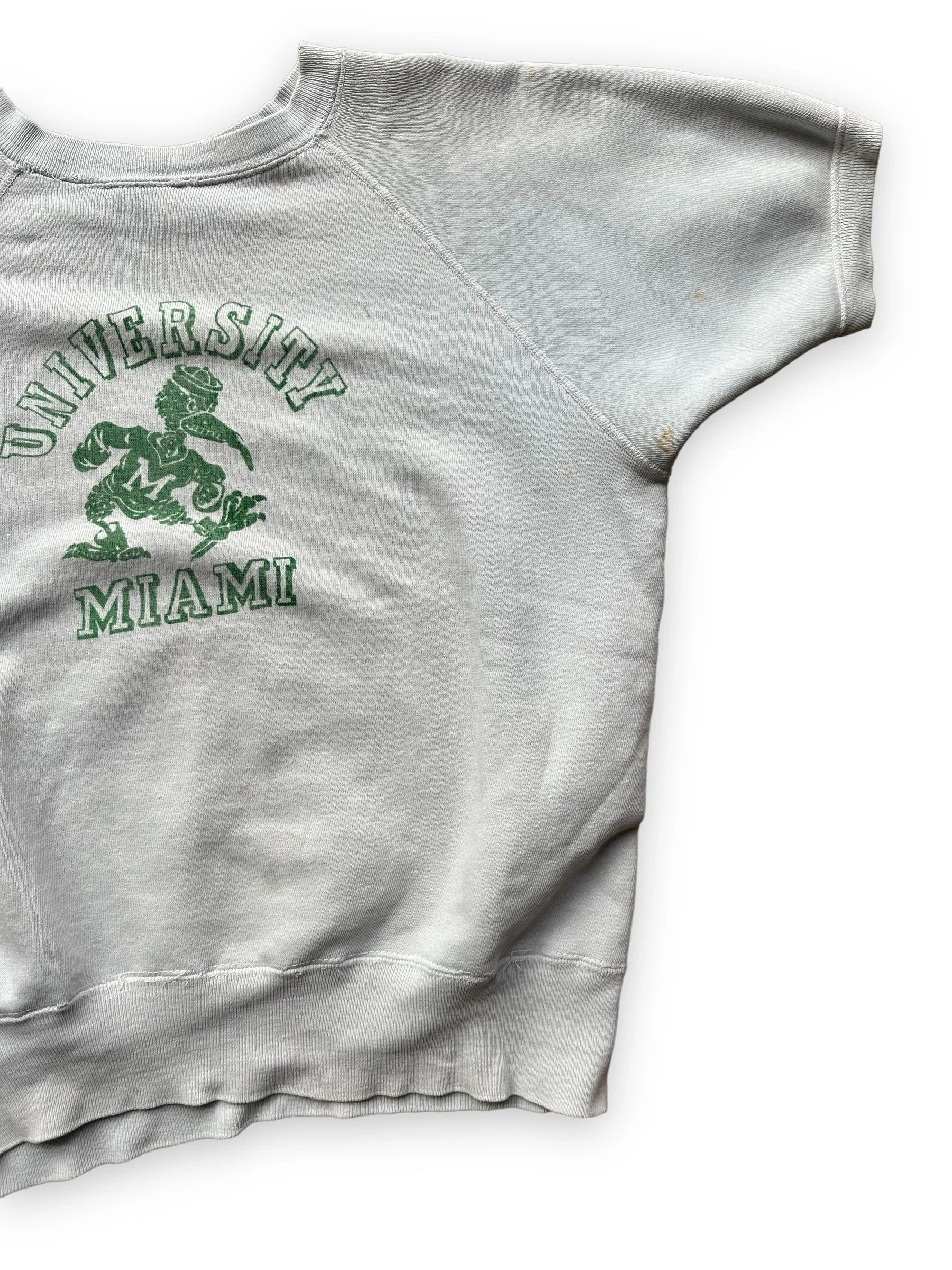 Vintage University of Miami Short Sleeve Crewneck Sweatshirt SZ L | Seattle Vintage Crewneck Sweatshirts | Barn Owl Vintage Seattle