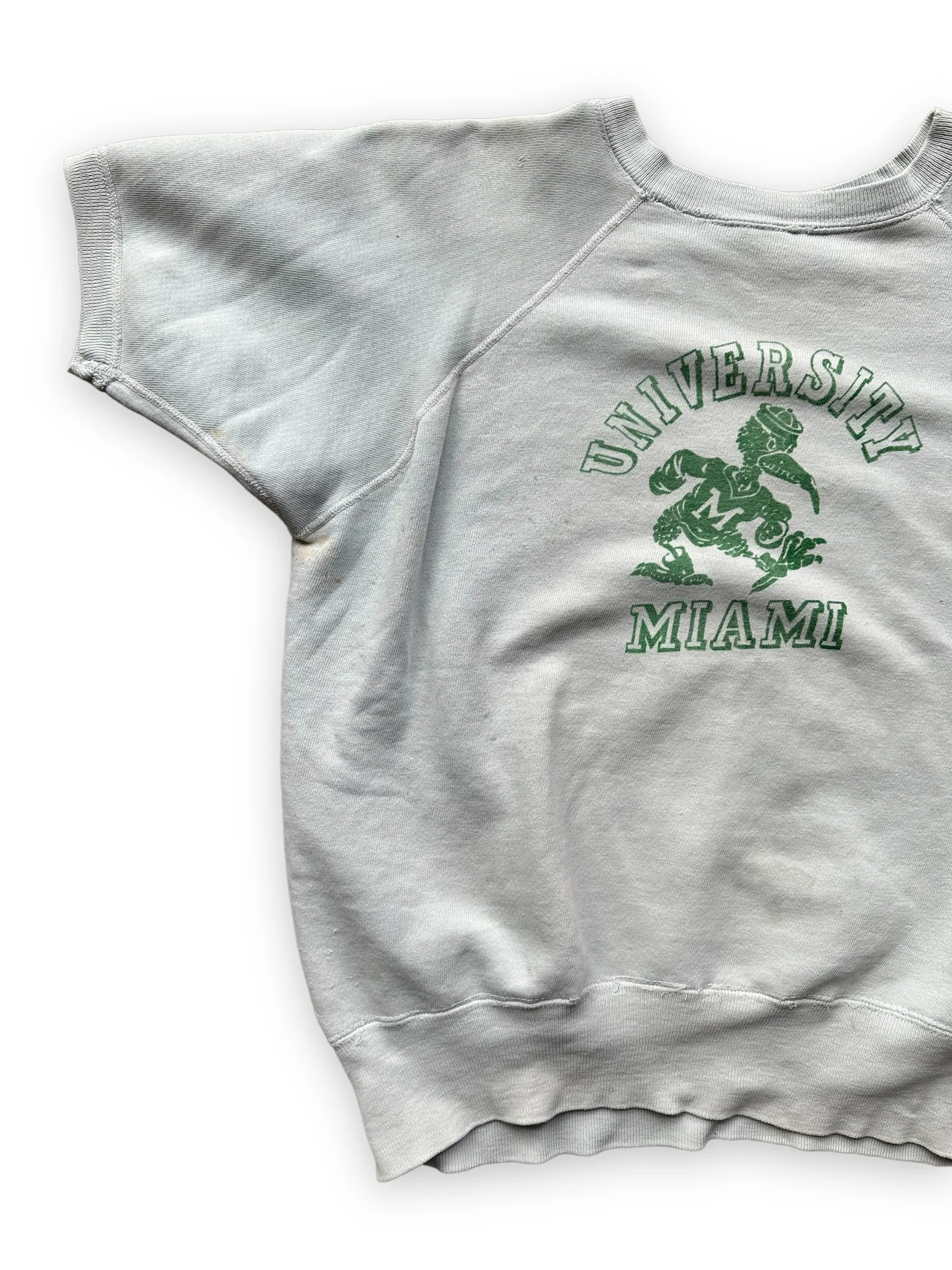 Vintage University of Miami Short Sleeve Crewneck Sweatshirt SZ L | Seattle Vintage Crewneck Sweatshirts | Barn Owl Vintage Seattle