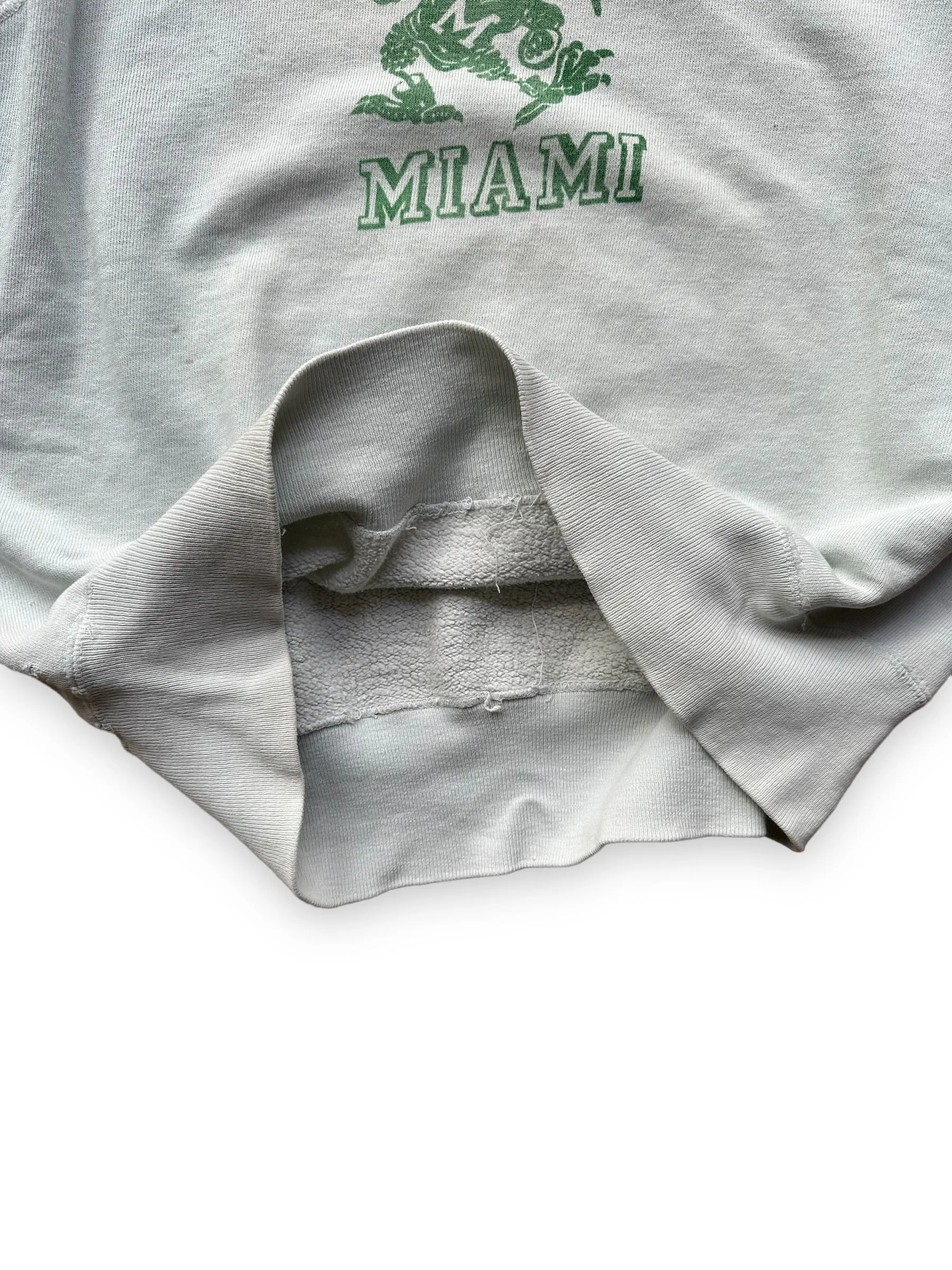 Vintage University of Miami Short Sleeve Crewneck Sweatshirt SZ L | Seattle Vintage Crewneck Sweatshirts | Barn Owl Vintage Seattle
