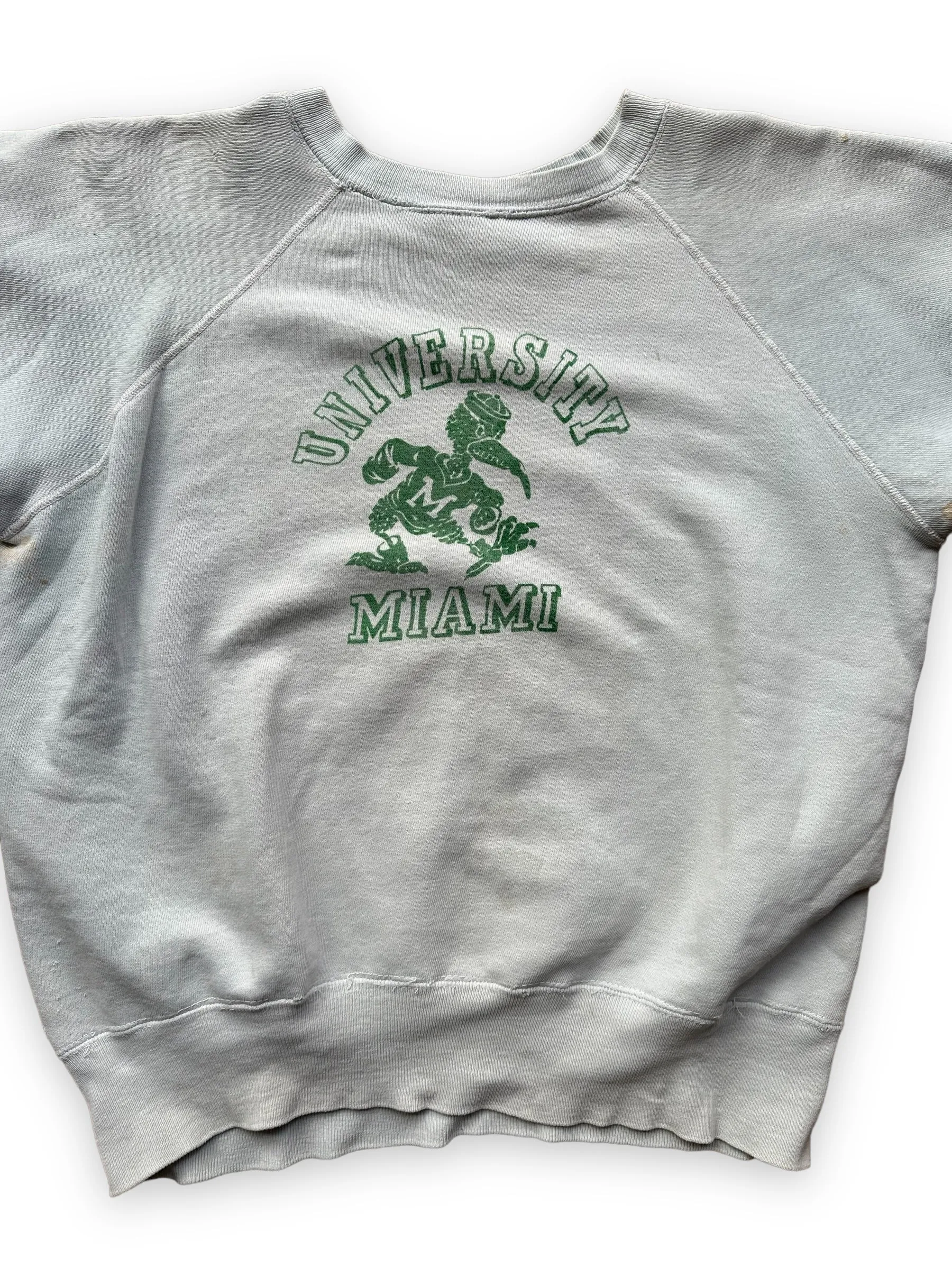 Vintage University of Miami Short Sleeve Crewneck Sweatshirt SZ L | Seattle Vintage Crewneck Sweatshirts | Barn Owl Vintage Seattle