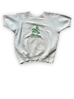 Vintage University of Miami Short Sleeve Crewneck Sweatshirt SZ L | Seattle Vintage Crewneck Sweatshirts | Barn Owl Vintage Seattle